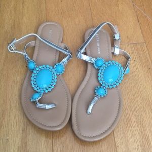 Turquoise Flat Sandals